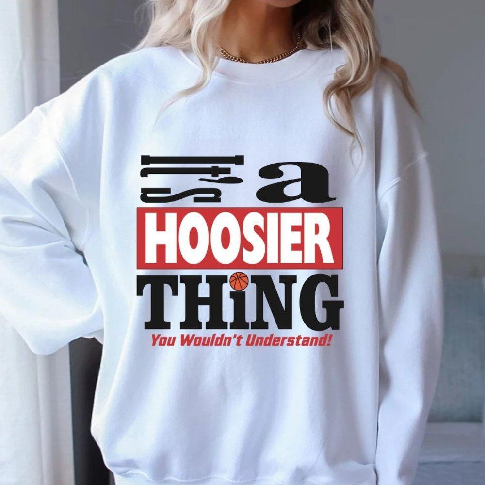 Indiana University Hoosiers Basketball White Sweater, Unisex Sweater